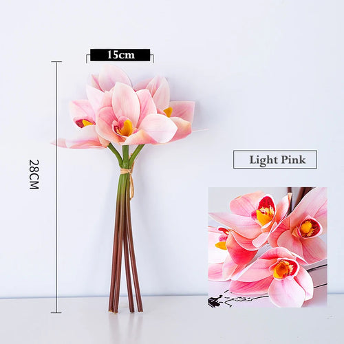 lot de 4 bouquets d'orchidées artificielles pour décoration intérieure festive - vue 12 sur 11
