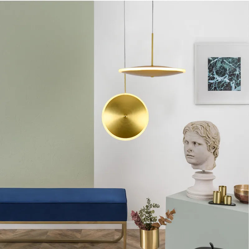 suspension led design nordique luxe métal linéaire pour intérieur - vue 5 sur 12