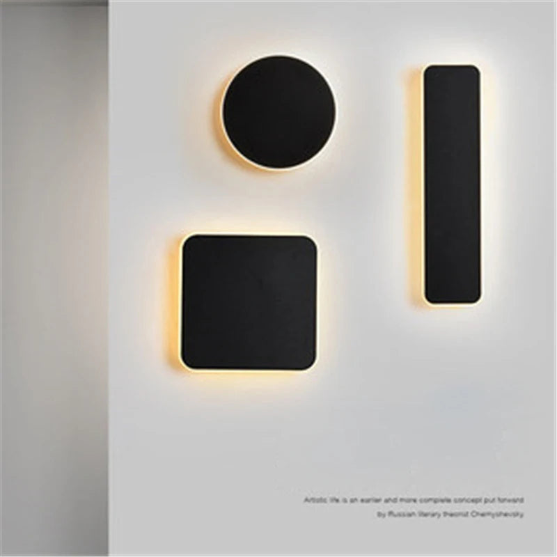 Applique murale LED lampe avec interrupteur tactile chambre chevet intérieur escalier luminaire carré et rectangle lumière 10W 12W 13W wandlamp - vue 3 sur 18