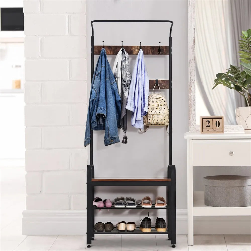 etagère à chaussures en métal avec crochets pratiques pour rangement efficace - vue 8 sur 7