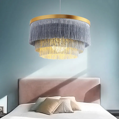 lustre romantique en fil de coton pour décoration intérieure - vue 2 sur 10