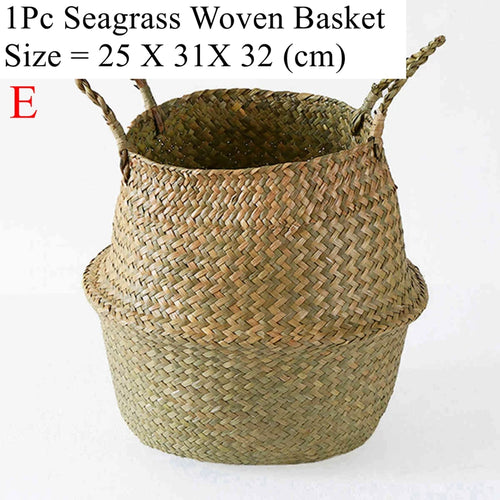panier en osier d'algues rotin pour rangement et pique-nique - vue 10 sur 13