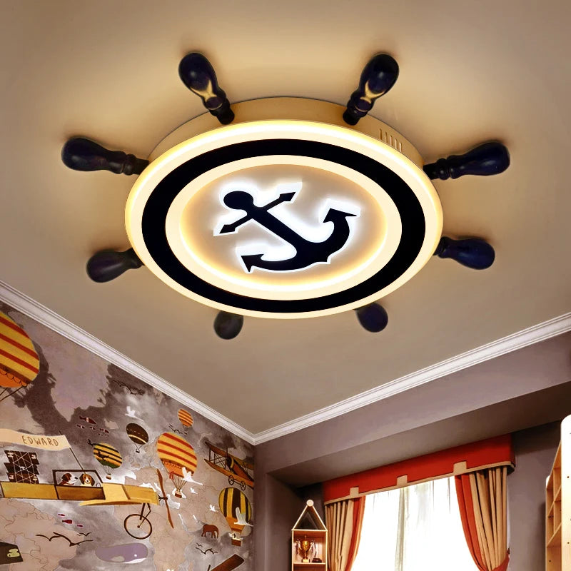 plafonnier moderne design pirate bateau éclairage décoratif LED - vue 5 sur 9