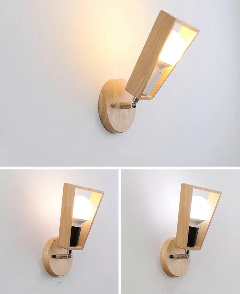 applique murale nordique en bois avec support réglable