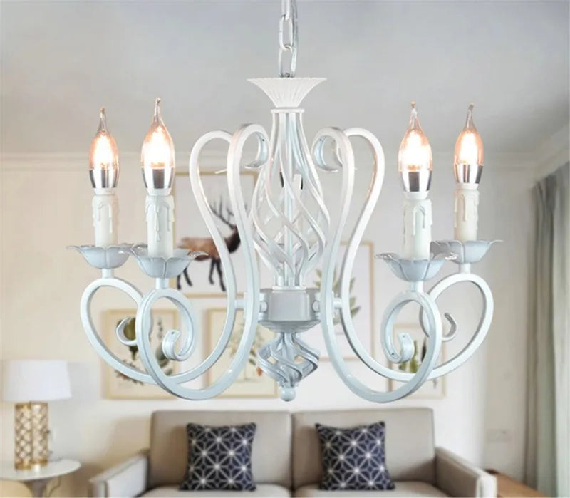 lustre industriel rétro en fer forgé chandelier vintage suspendu - vue 4 sur 6