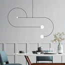 lustre à led géométrique en fer design moderne suspendu