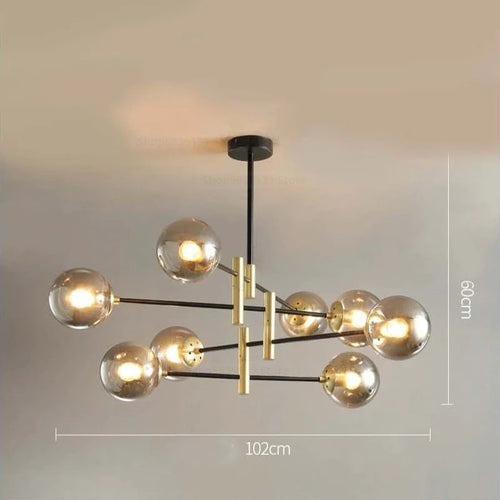 lustre led moderne boule de verre nordique luminaires créatifs - vue 14 sur 18