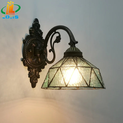 applique murale style tiffany en verre lumineux décoratif - vue 7 sur 6