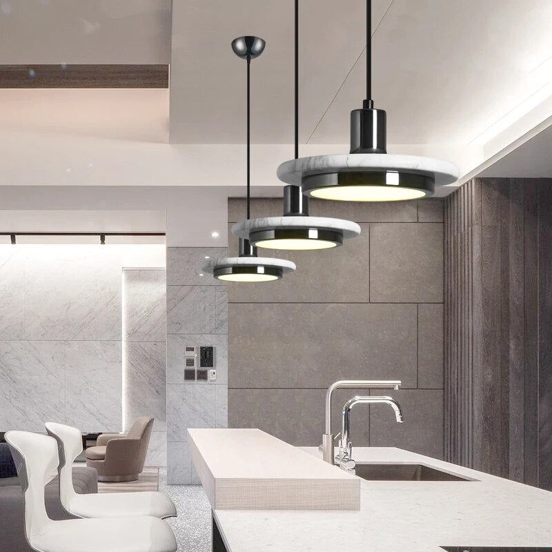 Suspension en marbre au design nordique créatif - vue 6 sur 8