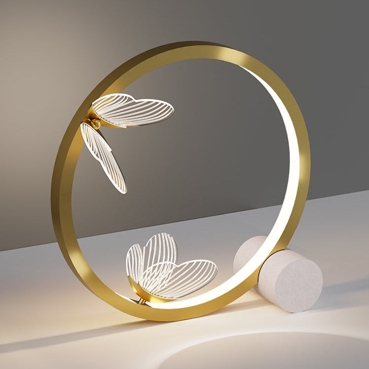 Gold-plated metallic LED table lamp Papillon