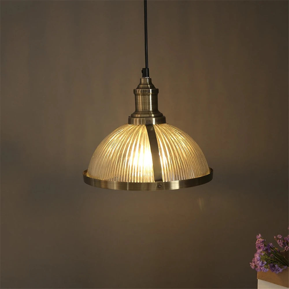 lampe suspendue vintage en verre transparent pour ambiance nostalgique - vue 5 sur 7
