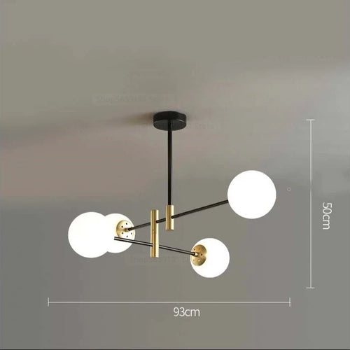 lustre led moderne boule de verre nordique luminaires créatifs - vue 11 sur 18