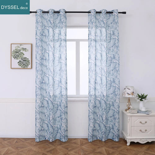 Voilage tulle transparent motif floral style européen salon chambre