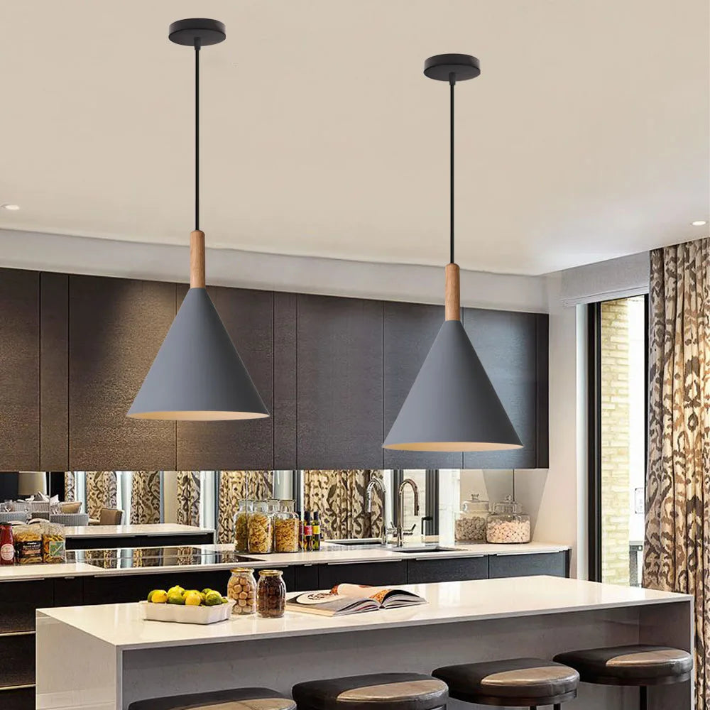 Nordique moderne LED bois suspension lumières luminaires De cuisine décor à la maison barres chambre suspension lampe lampara De Techo Colgante Moderna - vue 6 sur 10