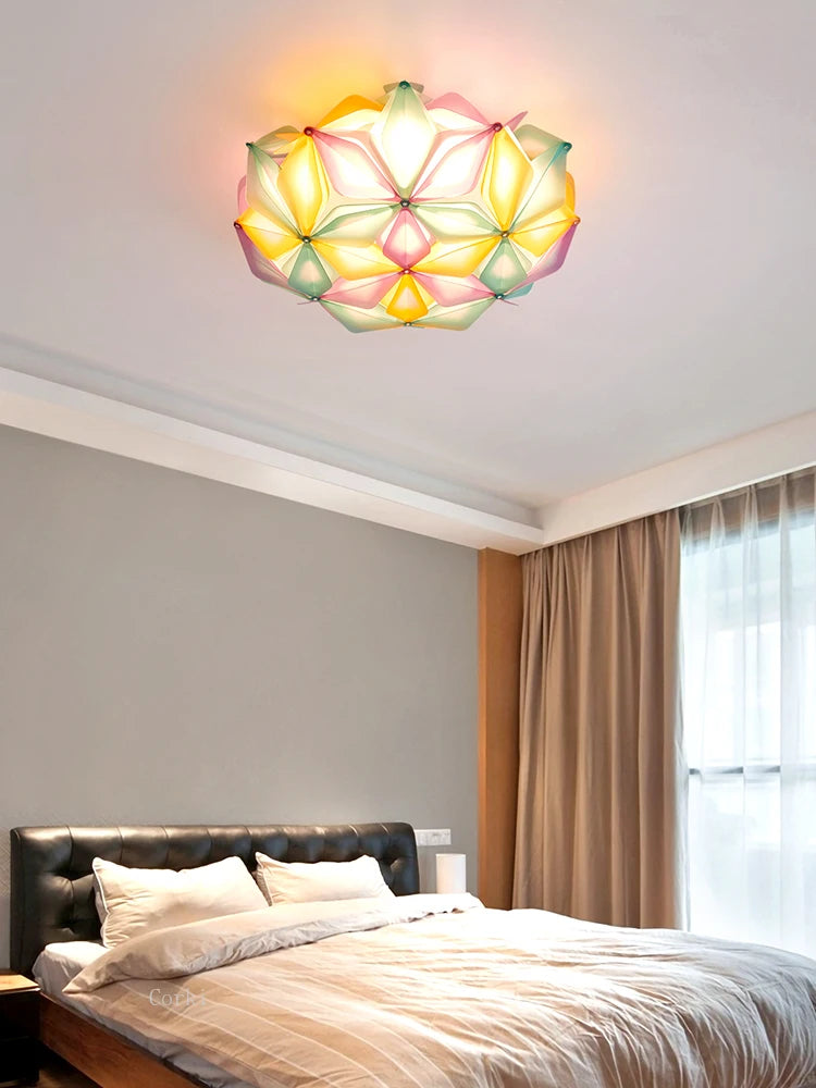 plafonnier en pvc coloré avec télécommande et intensité variable - vue 2 sur 13