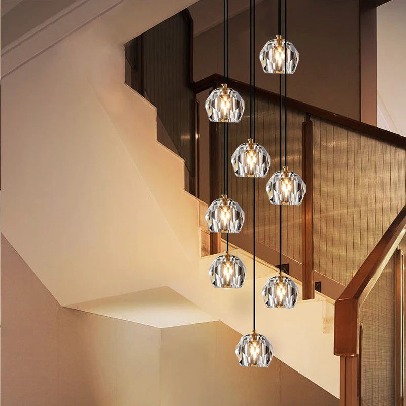 lustre contemporain en cristal pour restaurant café et bar - vue 4 sur 11