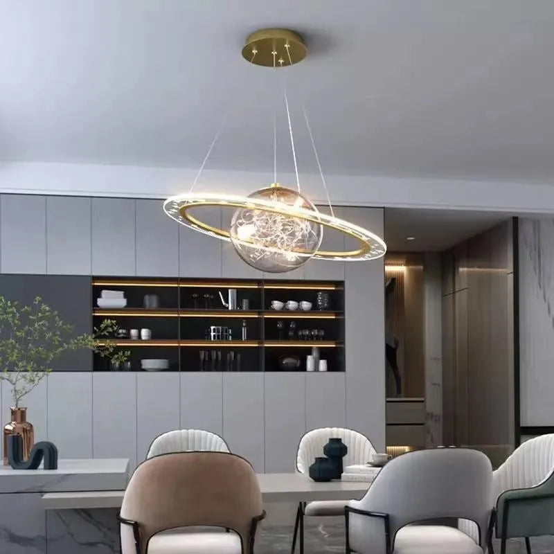 lustre led style post-moderne acrylique étoilé pour maison - vue 5 sur 9