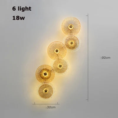 lampe à poser postmoderne en verre et fer doré lotus - vue 10 sur 10