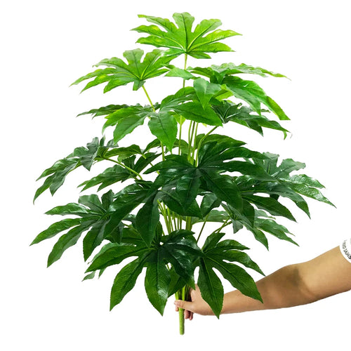 arbre tropical artificiel grandes feuilles de monstera en pot décoratif - vue 22 sur 23
