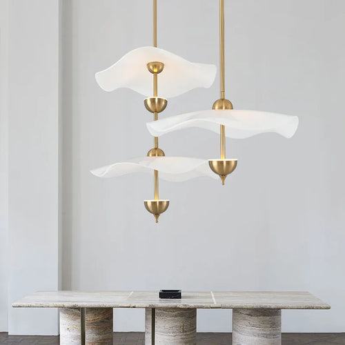 lustre led nordique en métal doré et acrylique décoratif pour intérieur - vue 2 sur 9