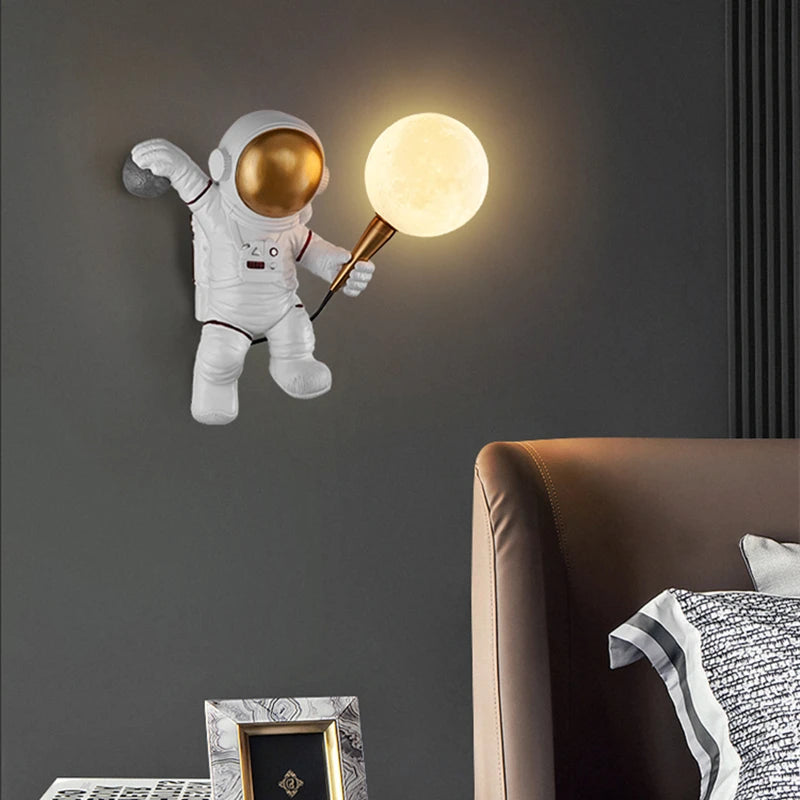 applique murale Nordique LED personnalité astronaute lune chambre d'enfant cuisine salle à manger chambre bureau balcon allée