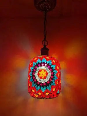 suspension LED en mosaïque turque style bohémien rétro vintage - vue 13 sur 14