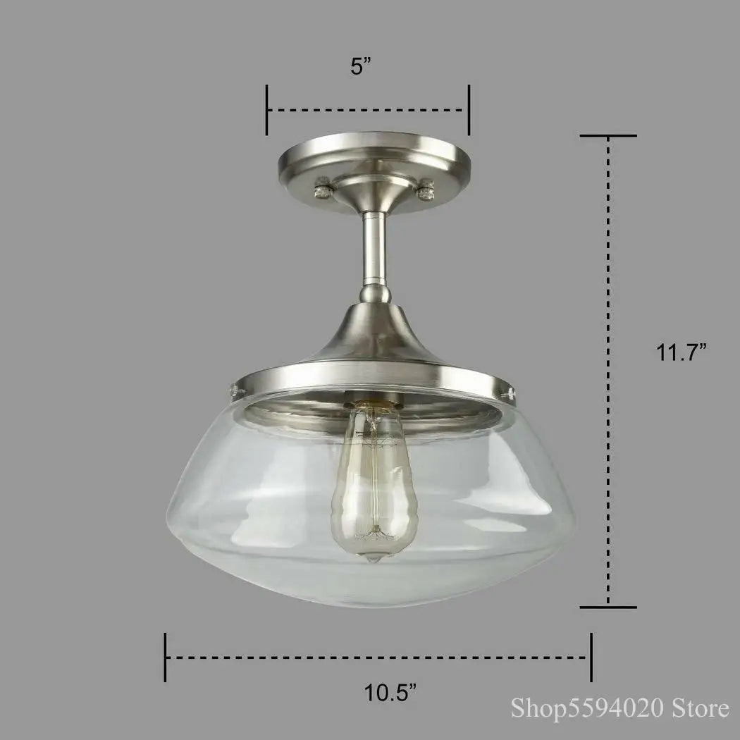 lustre rétro-industriel en cristal clair lumière intérieure - vue 8 sur 8
