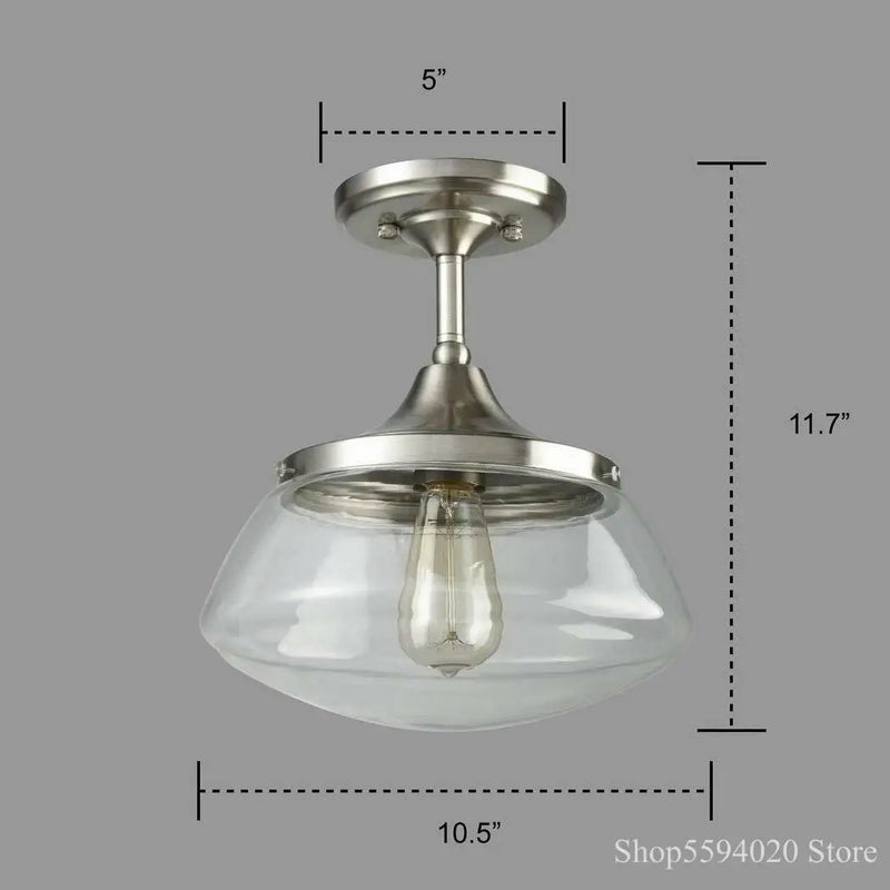 Lustre rétro-industriel lampe en cristal clair verre Transparent lumière salle à manger intérieur ménage chambre lustre plafond