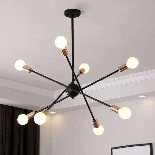 lustre moderne à leds style industriel spoutnik créatif éclairage maison - vue 2 sur 16
