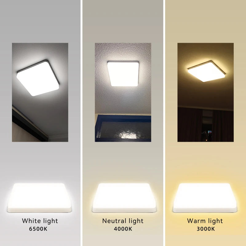 plafonnier led carré éclairage intérieur moderne et élégant - vue 3 sur 14
