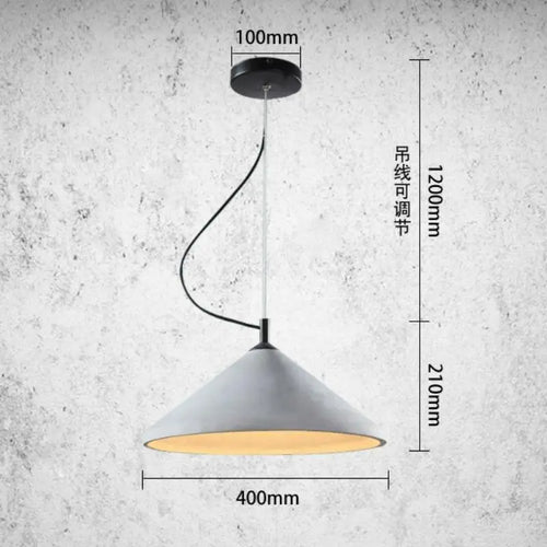 lustre en béton design loft pour bar et restaurant - vue 7 sur 6