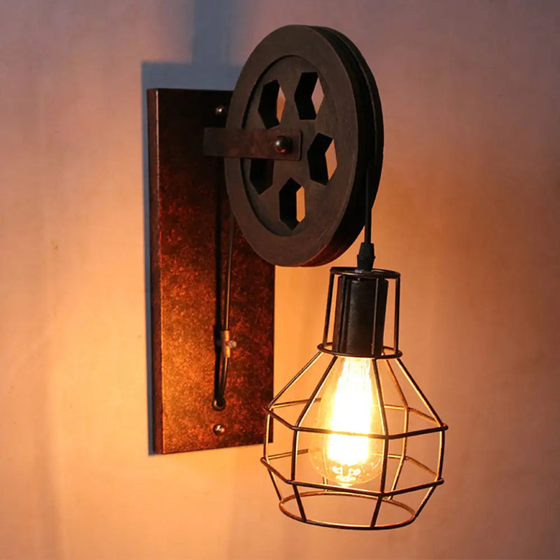 Rétro Vintage applique murale industrielle abat-jour luminaire fer Loft café bar réglable applique lumières Wandlamp décoration LED