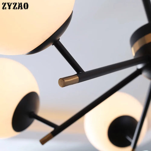 lustre moderne en boule de verre pour décoration intérieure élégante - vue 7 sur 9