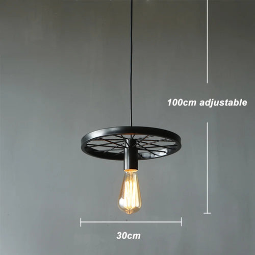 suspension rétro à led en fer pour éclairage intérieur - vue 6 sur 7