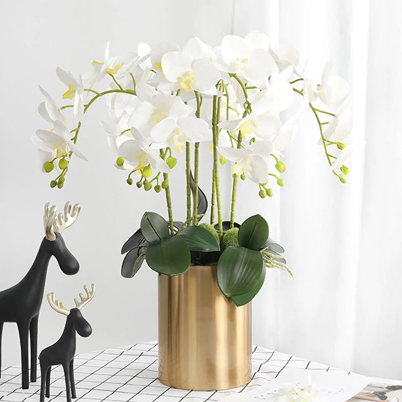 orchidée phalaenopsis préservée fleurs artificielles pour décoration mariage - vue 2 sur 17