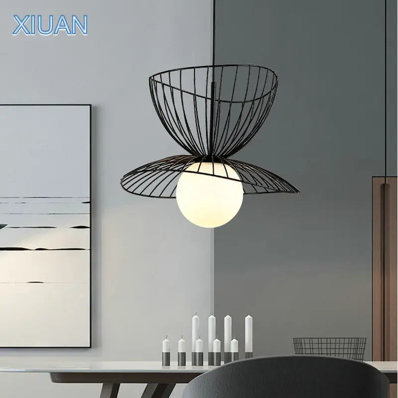 suspension plafonnier design en métal avec fil réglable led