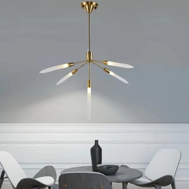 lustre à led minimaliste design floral suspendu élégant