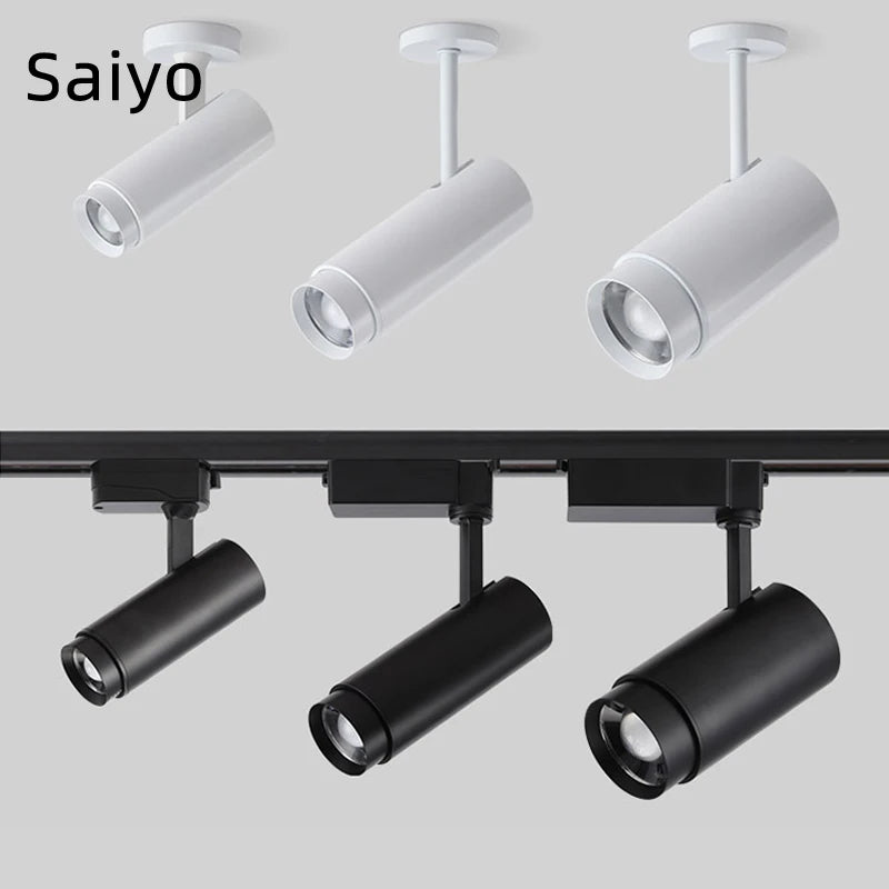 lampe de rail projecteur led réglable pour hôtel et magasin de vêtements