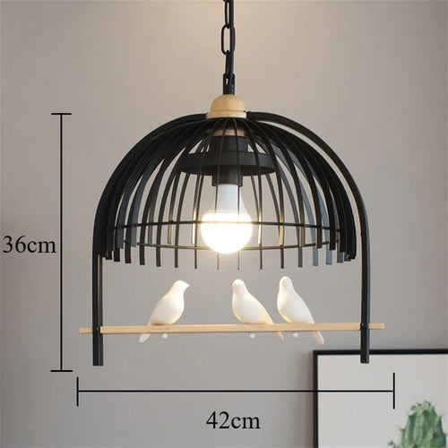 suspension moderne en fer pour oiseaux et décoration intérieure - vue 10 sur 9
