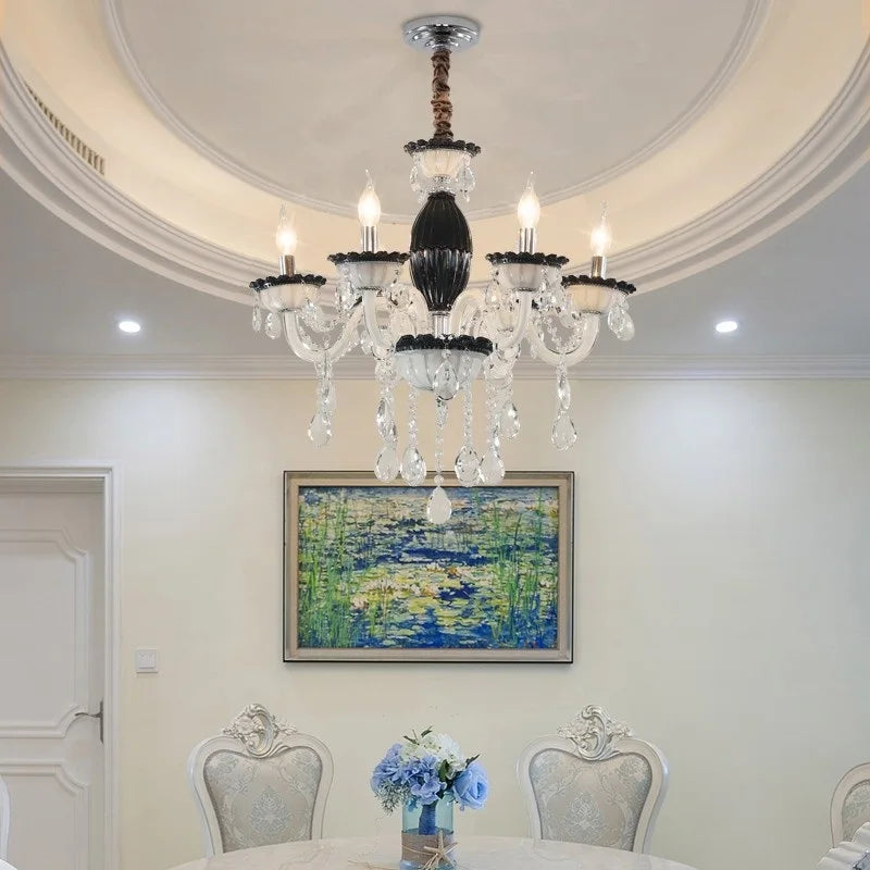 lustre moderne en cristal pour décoration intérieure lumineuse - vue 4 sur 6