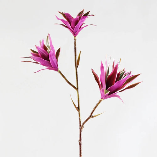 grande branche de bambou artificielle avec fleurs et feuilles décoratives - vue 9 sur 8