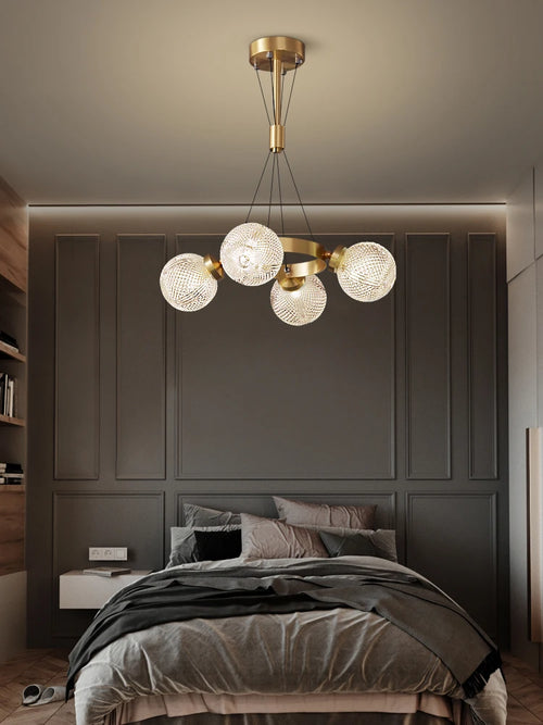 lustre en cuivre postmoderne design nordique pour éclairage élégant - vue 6 sur 10