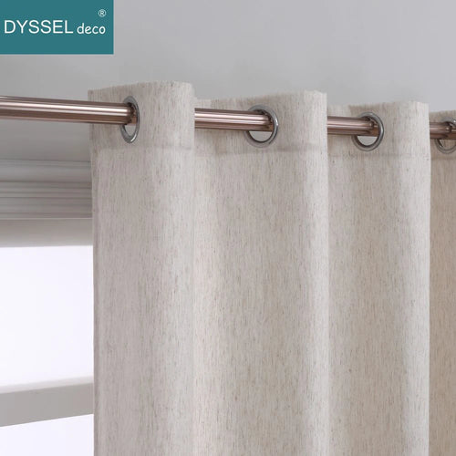 Voilage lin rayé style moderne pour salon chambre - vue 3 sur 6