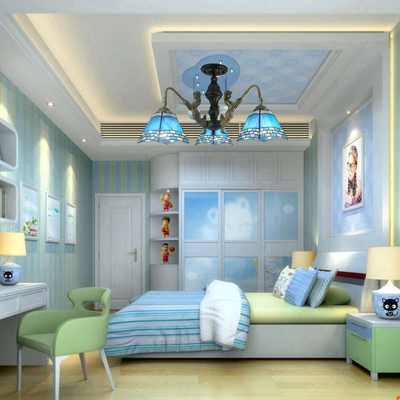 lustre méditerranéen tiffany sirène pour intérieur créatif - vue 2 sur 17