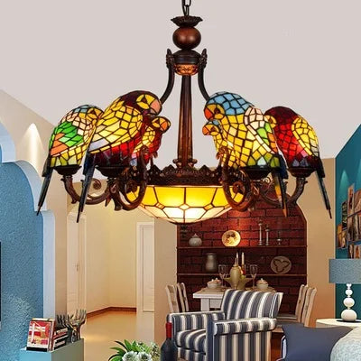 applique murale design en verre coloré motif perroquet - vue 9 sur 20