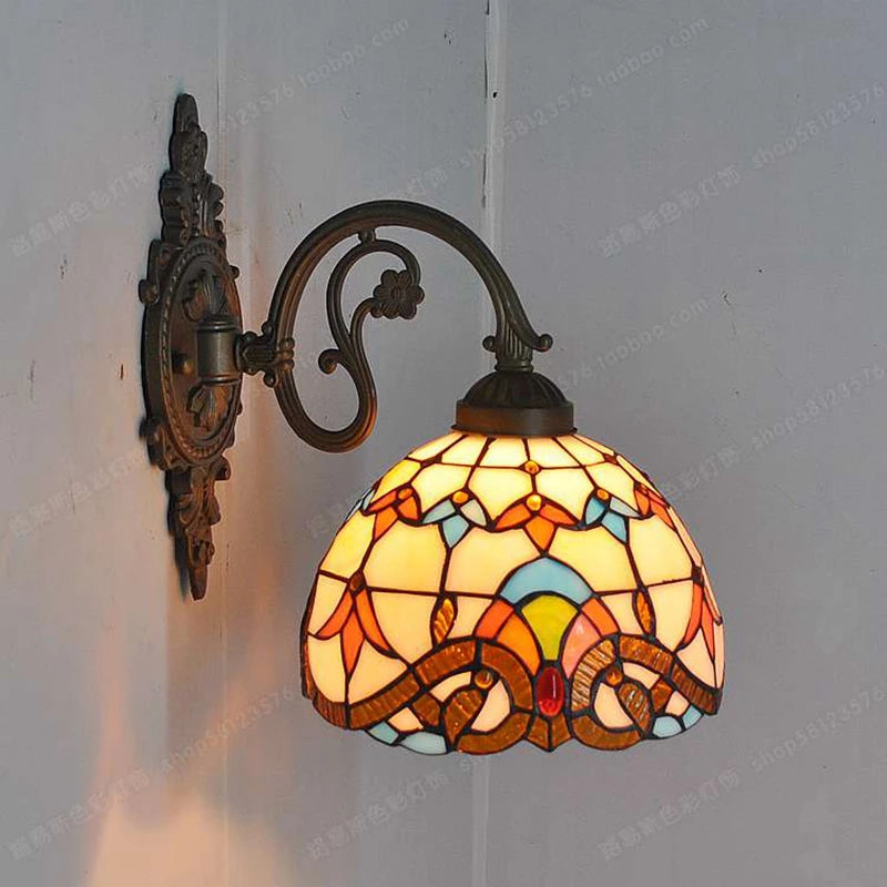 applique murale baroque américaine style tiffany pour éclairage décoratif - vue 4 sur 15