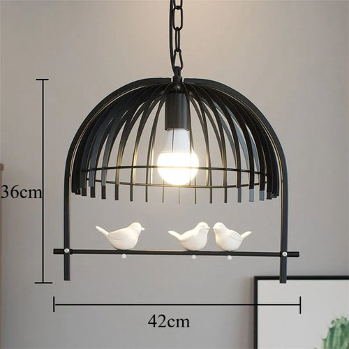 suspension moderne en fer pour oiseaux et décoration intérieure - vue 9 sur 9