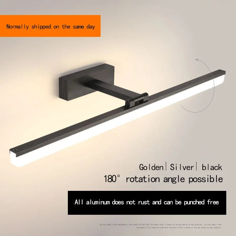 lampe frontale résistante à l'humidité pour miroir éclairage cosmétique