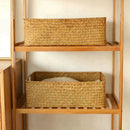 grand panier tissé en jonc de mer pour rangement et décoration