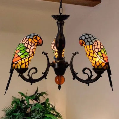 applique murale design en verre coloré motif perroquet - vue 12 sur 20